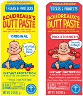 Boudreaux’s Butt Paste Diaper Rash Ointment, Baby Rash Cream Skin Protectant, Fast Relief, Soothing Barrier Cream, Original, Maximum Strength, 2 Ounce Tube (Variety Pack of 2)