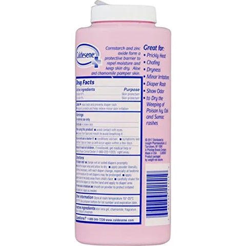 Caldesene Medicated Protecting Body Powder with Zinc Oxide and Cornstarch,Talc-Free Baby Powder Soothes & Protects,5 Oz.,(Pack of 2)