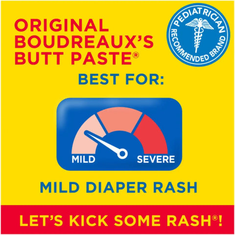 Boudreaux’s Butt Paste Diaper Rash Ointment, Baby Rash Cream Skin Protectant, Fast Relief, Soothing Barrier Cream, Original, Maximum Strength, 2 Ounce Tube (Variety Pack of 2)