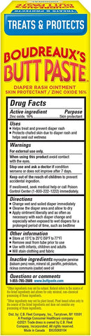 Boudreaux's Butt Paste Original Diaper Rash Cream, Diaper Cream for Baby, Fast Relief from Mild Discomfort, Pediatrician-Recommended Brand, 4oz Tube, 3 Pack