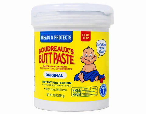 Boudreaux’s Butt Paste Diaper Rash Ointment, 16% Zinc Oxide Baby Rash Cream, Skin Protectant, Fast Relief for Diaper Rash, Pediatrician Recommended, Original (Pack of 1)