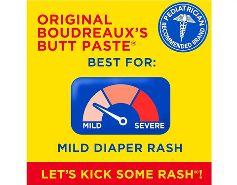 Boudreaux’s Butt Paste Diaper Rash Ointment, 16% Zinc Oxide Baby Rash Cream, Skin Protectant, Fast Relief for Diaper Rash, Pediatrician Recommended, Original (Pack of 1)