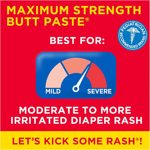Boudreaux’s Butt Paste Maximum Strength Diaper Rash Cream, 4 Oz, Pack of 3