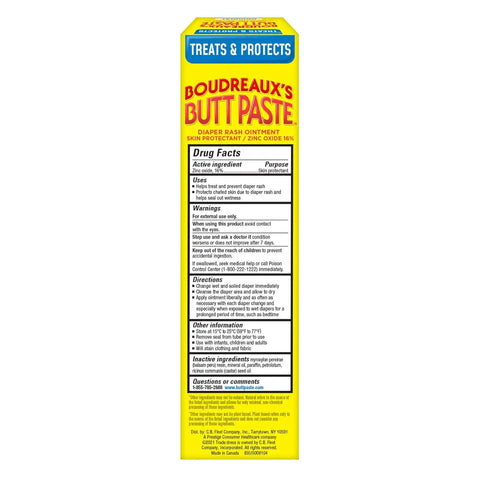 Boudreaux’s Butt Paste Original Diaper Rash Cream, 4 Oz