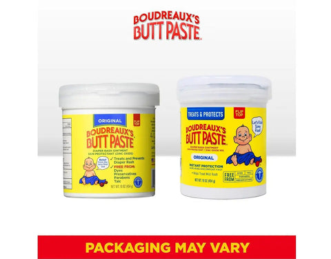 Boudreaux’s Butt Paste Diaper Rash Ointment, 16% Zinc Oxide Baby Rash Cream, Skin Protectant, Fast Relief for Diaper Rash, Pediatrician Recommended, Original (Pack of 1)