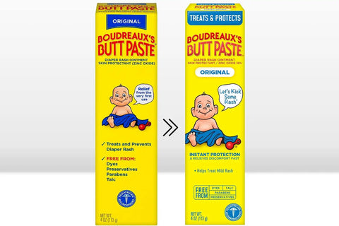 Boudreaux's Butt Paste Original Diaper Rash Cream, Ointment for Baby, 4 oz Tube, 3 Pack