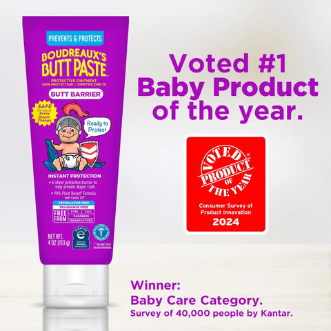 Boudreaux’s Butt Paste Barrier Ointment, Preventive Diaper Rash Cream, 4 Oz