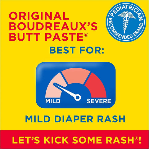 Boudreaux's Butt Paste Original Diaper Rash Cream, Diaper Cream for Baby, Fast Relief from Mild Discomfort, Pediatrician-Recommended Brand, 4oz Tube, 3 Pack
