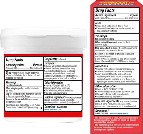 Boudreaux’s Butt Paste Maximum Strength Diaper Rash Cream, 2oz & 14oz