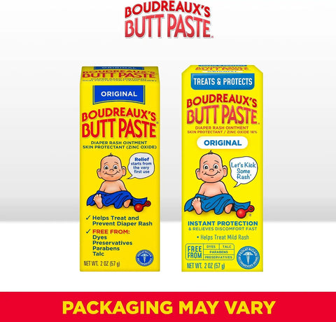 Boudreaux's Butt Paste Original Diaper Rash Cream, 2 Ounce (Pack of 3)